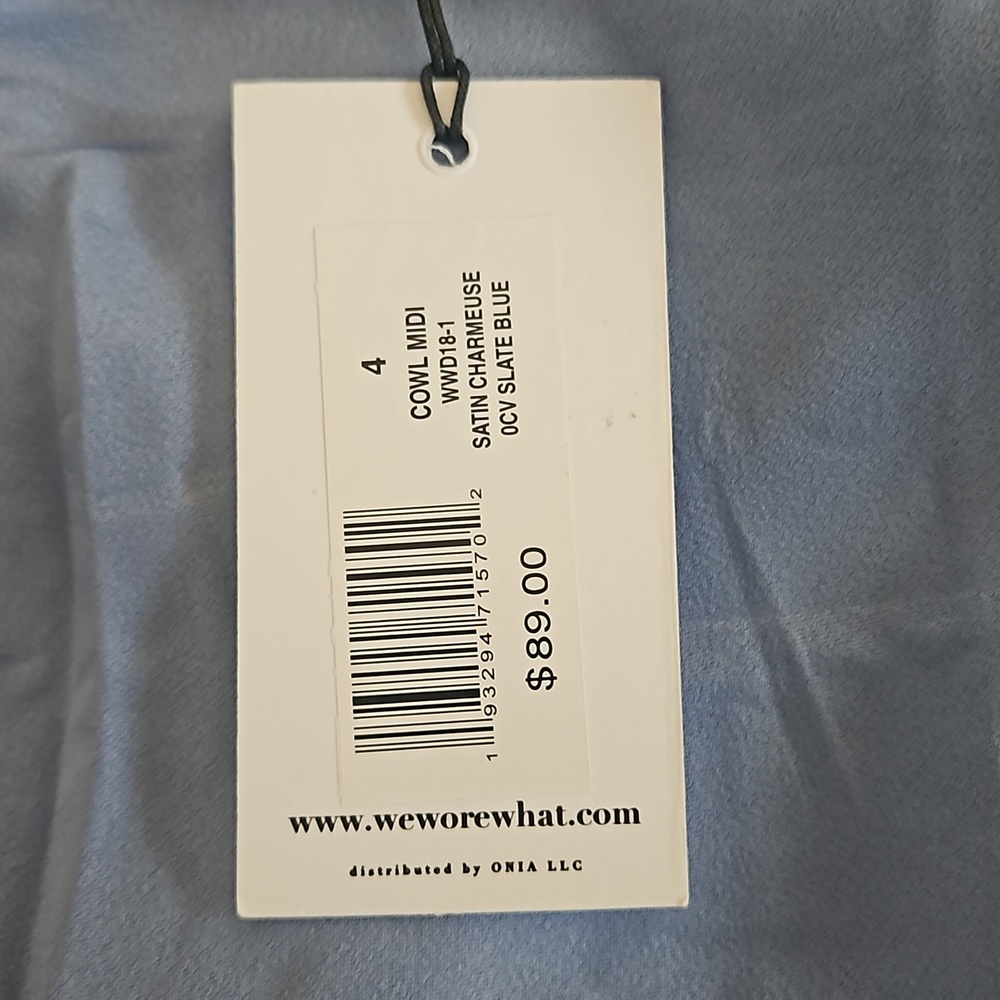 WeWoreWhat Cowl Satin Charmeuse Midi Dress,NWT, Size 4 - Picture 4 of 5